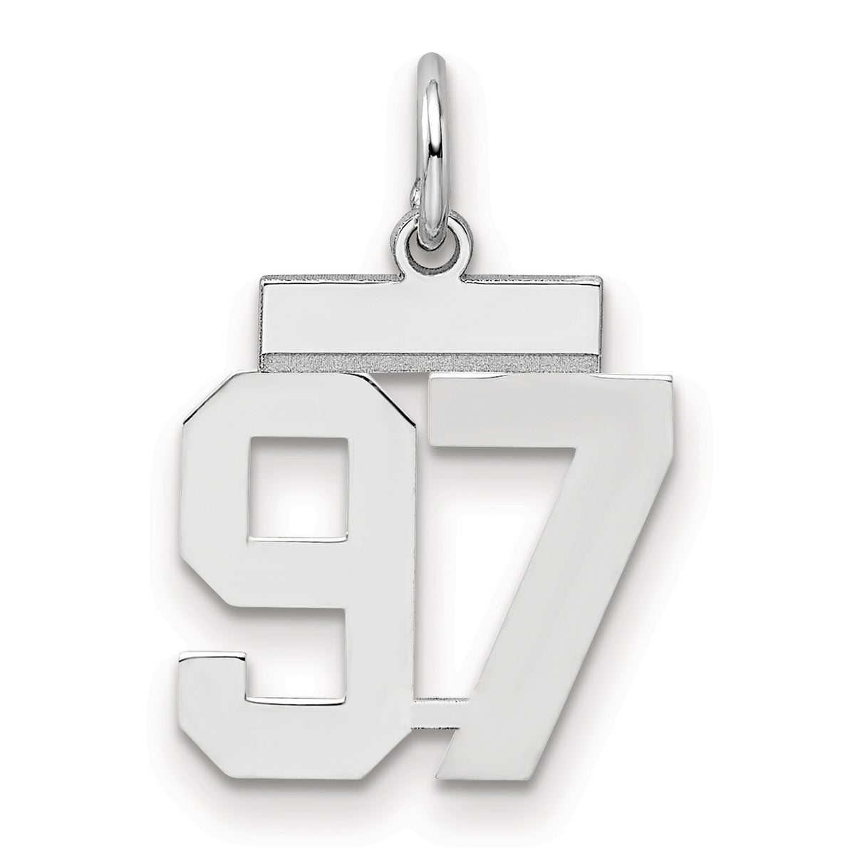 Number 97 Charm in Sterling Silver, 20mm - Sophia Jewelers