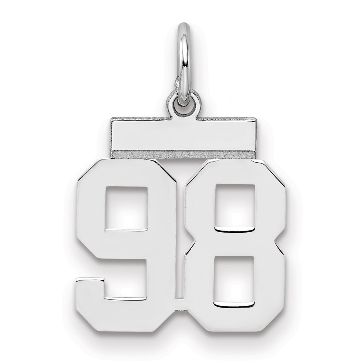 Number 98 Charm in Sterling Silver, 20mm - Sophia Jewelers