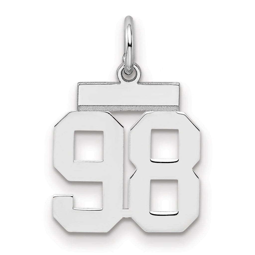 Number 98 Charm in Sterling Silver, 20mm - Sophia Jewelers