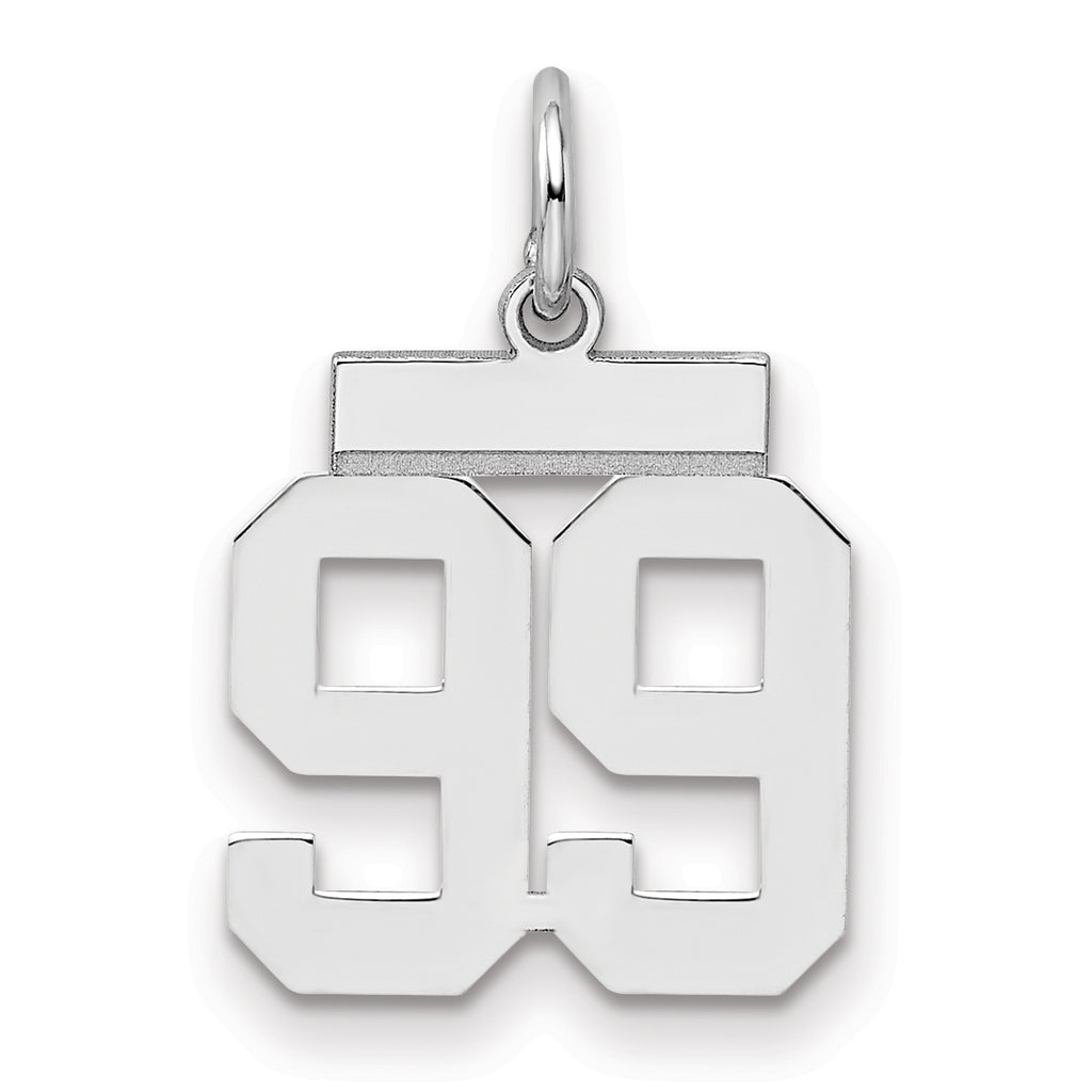Number 99 Charm in Sterling Silver, 20mm - Sophia Jewelers