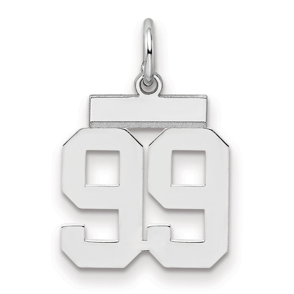 Number 99 Charm in Sterling Silver, 20mm - Sophia Jewelers