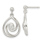 Sterling Silver CZ in Teardrop Pendant and Earrings Set