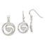 Sterling Silver CZ Heart in Circle Pendant and Earrings Set