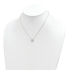 Sterling Silver RH-plated Paw Print w/2 in ext. Post Earring Necklace Set