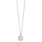 Sterling Silver Polished & Textured Unicorn Children's 14in Necklace and Post Earrings Set