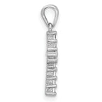 Sterling Silver Rhodium-plated CZ Cross Post Earrings and Pendant Set
