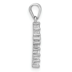 Sterling Silver Rhodium-plated CZ Cross Post Earrings and Pendant Set