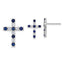 Sterling Silver Rhodium-plated Polished Blue and White CZ Cross Post Earrings and Chain Slide Pendant Set
