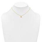 Sterling Silver Gold-tone White CZ Butterfly Childrens 14 inch Necklace and Post Earrings Set
