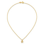 Sterling Silver Gold-tone White CZ Butterfly Childrens 14 inch Necklace and Post Earrings Set