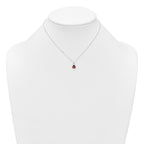 Sterling Silver Polished Red and Black Enameled Ladybug Childrens 14 inch Necklace and Post Earrings Set