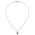 Sterling Silver Polished Red and Black Enameled Ladybug Childrens 14 inch Necklace and Post Earrings Set