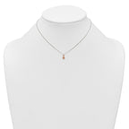 Sterling Silver Rose-tone White CZ Star Childrens 14 inch Necklace and Post Earrings Set
