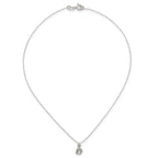 Sterling Silver Polished White CZ Angel Childrens 14 inch Necklace and Post Earrings Set