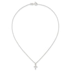 Sterling Silver Polished Cross Childrens 14 inch Necklace and Post Earrings Set