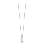 Sterling Silver Polished Cross Childrens 14 inch Necklace and Post Earrings Set