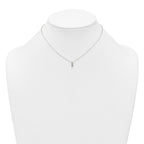 Sterling Silver Polished 4mm White CZ Childrens 14 inch Necklace and Post Earrings Set