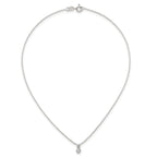 Sterling Silver Polished 4mm White CZ Childrens 14 inch Necklace and Post Earrings Set