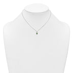 Sterling Silver Polished Green Enameled Turtle Childrens 14 inch Necklace and Post Earrings Set