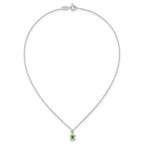 Sterling Silver Polished Green Enameled Turtle Childrens 14 inch Necklace and Post Earrings Set