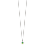 Sterling Silver Polished Green Enameled Turtle Childrens 14 inch Necklace and Post Earrings Set