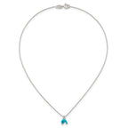 Sterling Silver Polished Blue and Black Enameled Dolphin Childrens 14 inch Necklace and Post Earrings Set