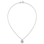 Sterling Silver Polished and Textured Butterfly in Heart Childrens 14 inch Necklace and Post Earrings Set