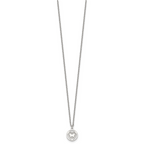 Sterling Silver Polished and Textured Butterfly in Heart Childrens 14 inch Necklace and Post Earrings Set