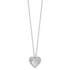 Sentimental Expressions Sterling Silver Rhodium-plated CZ Antiqued 18in Angel of Love Necklace