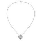 Sentimental Expressions Sterling Silver Rhodium-plated CZ Antiqued 18in Angel of Love Necklace