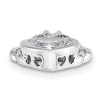 Sentimental Expressions Sterling Silver Rhodium-plated CZ Wrapped Around My Heart 18in Necklace