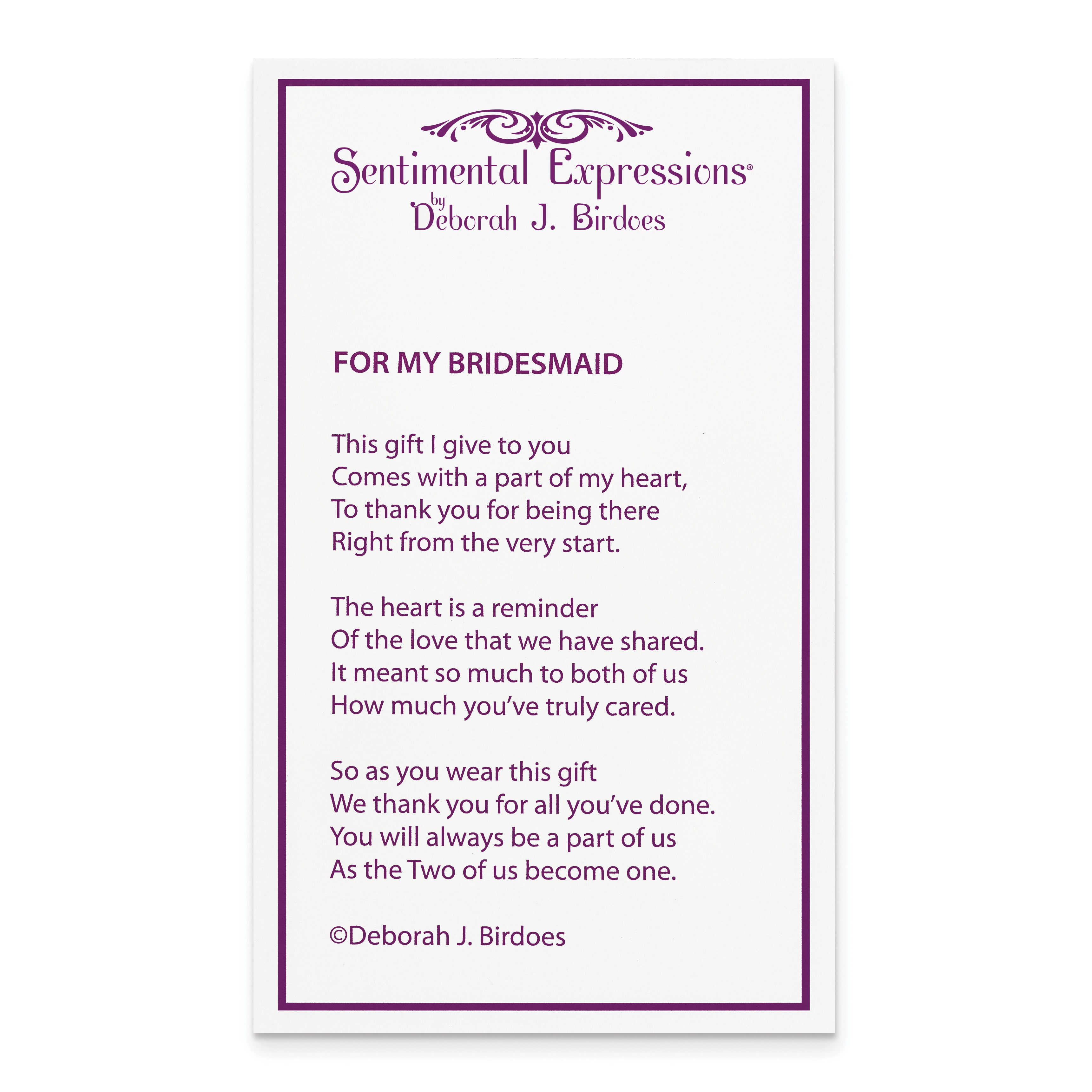 Sentimental Expressions Sterling Silver Rhodium-plated A Gift For My Sister For My Bridesmaid 18in Necklace