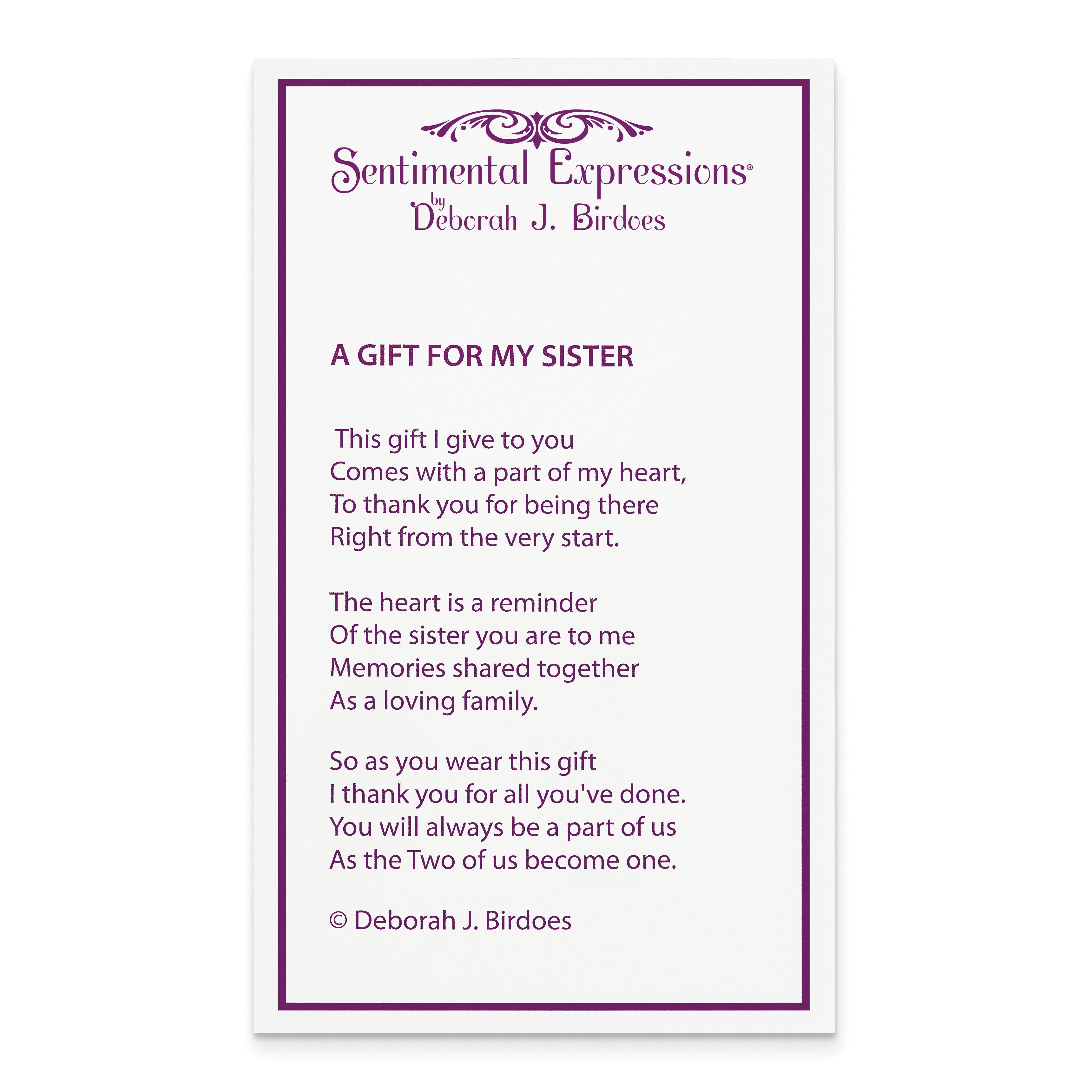 Sentimental Expressions Sterling Silver Rhodium-plated A Gift For My Sister For My Bridesmaid 18in Necklace