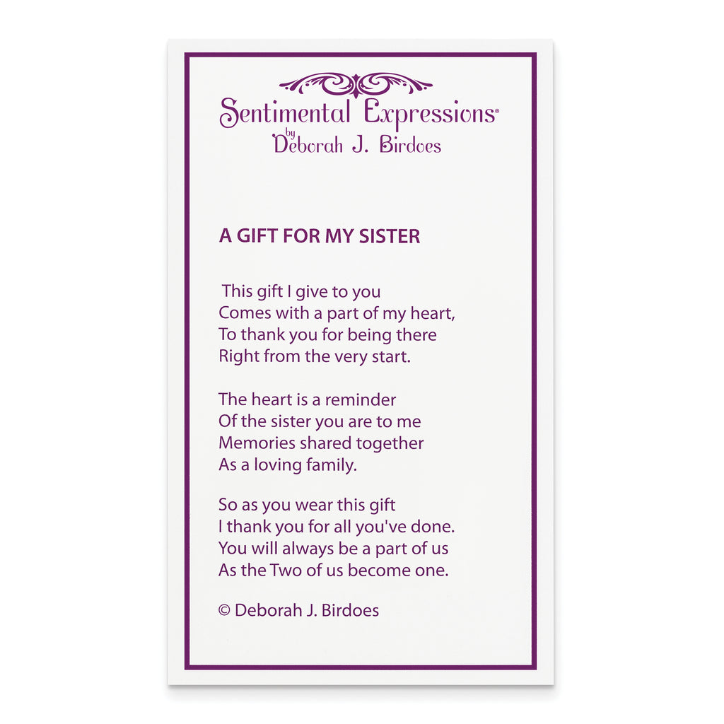 Sentimental Expressions Sterling Silver Rhodium-plated A Gift For My Sister For My Bridesmaid 18in Necklace