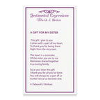 Sentimental Expressions Sterling Silver Rhodium-plated A Gift For My Sister For My Bridesmaid 18in Necklace