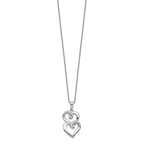 Sentimental Expressions Sterling Silver Rhodium-plated CZ To My Sister 18in Heart Necklace