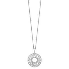 Sentimental Expressions Sterling Silver Rhodium-plated Polished Family Heart Strings 18in Necklace
