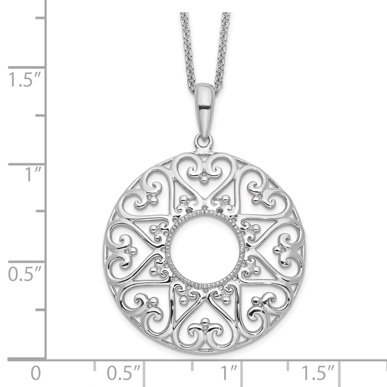 Sentimental Expressions Sterling Silver Rhodium-plated Polished Family Heart Strings 18in Necklace