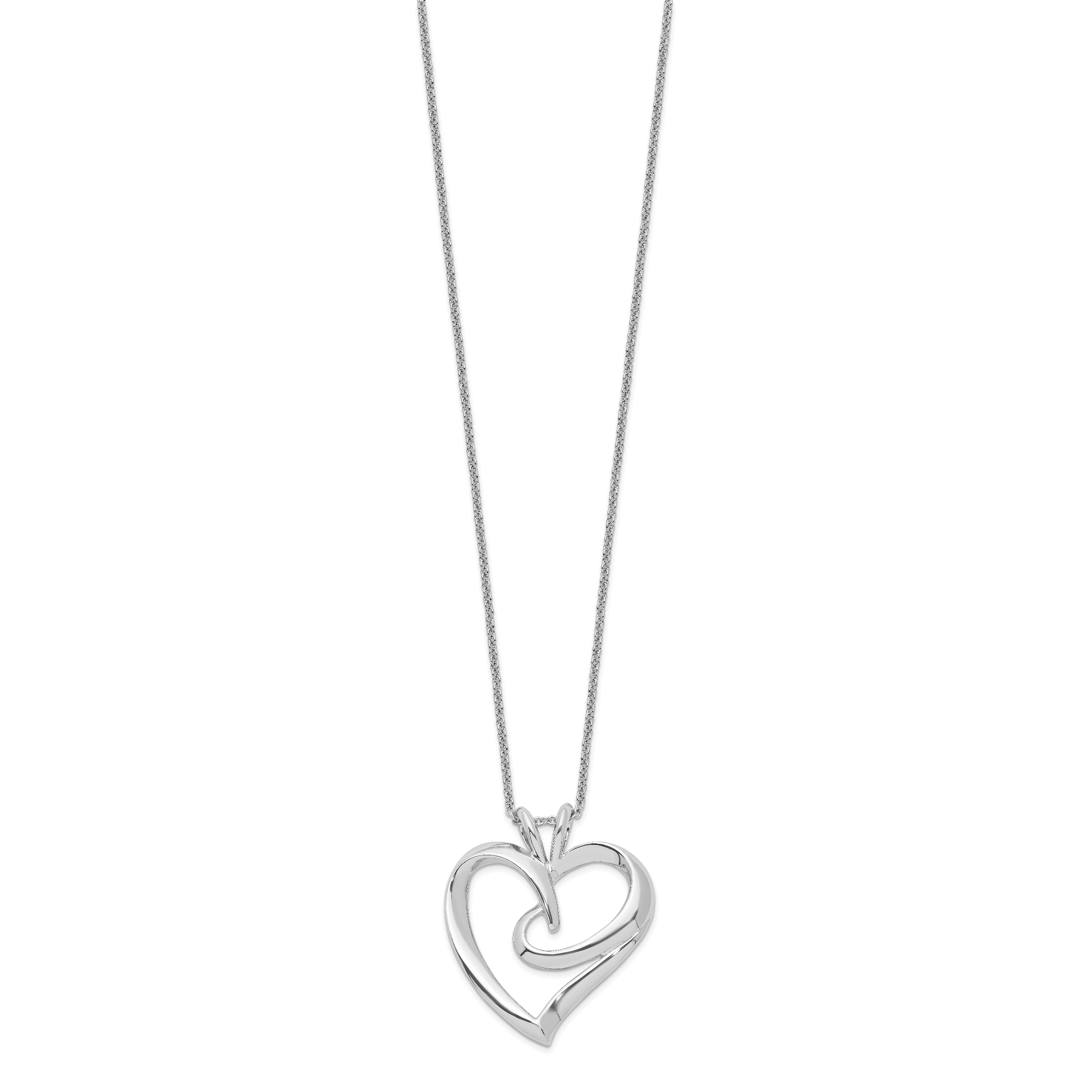 Sentimental Expressions Sterling Silver Rhodium-plated The Hugging Heart 18in Necklace Secondary image