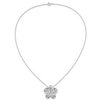 Sentimental Expressions Sterling Silver Rhodium-plated Antiqued CZ Angel of Courage 18in Necklace