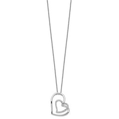 Sentimental Expressions Sterling Silver Rhodium-plated Antiqued CZ Thank You Mother 18in Hearts Necklace