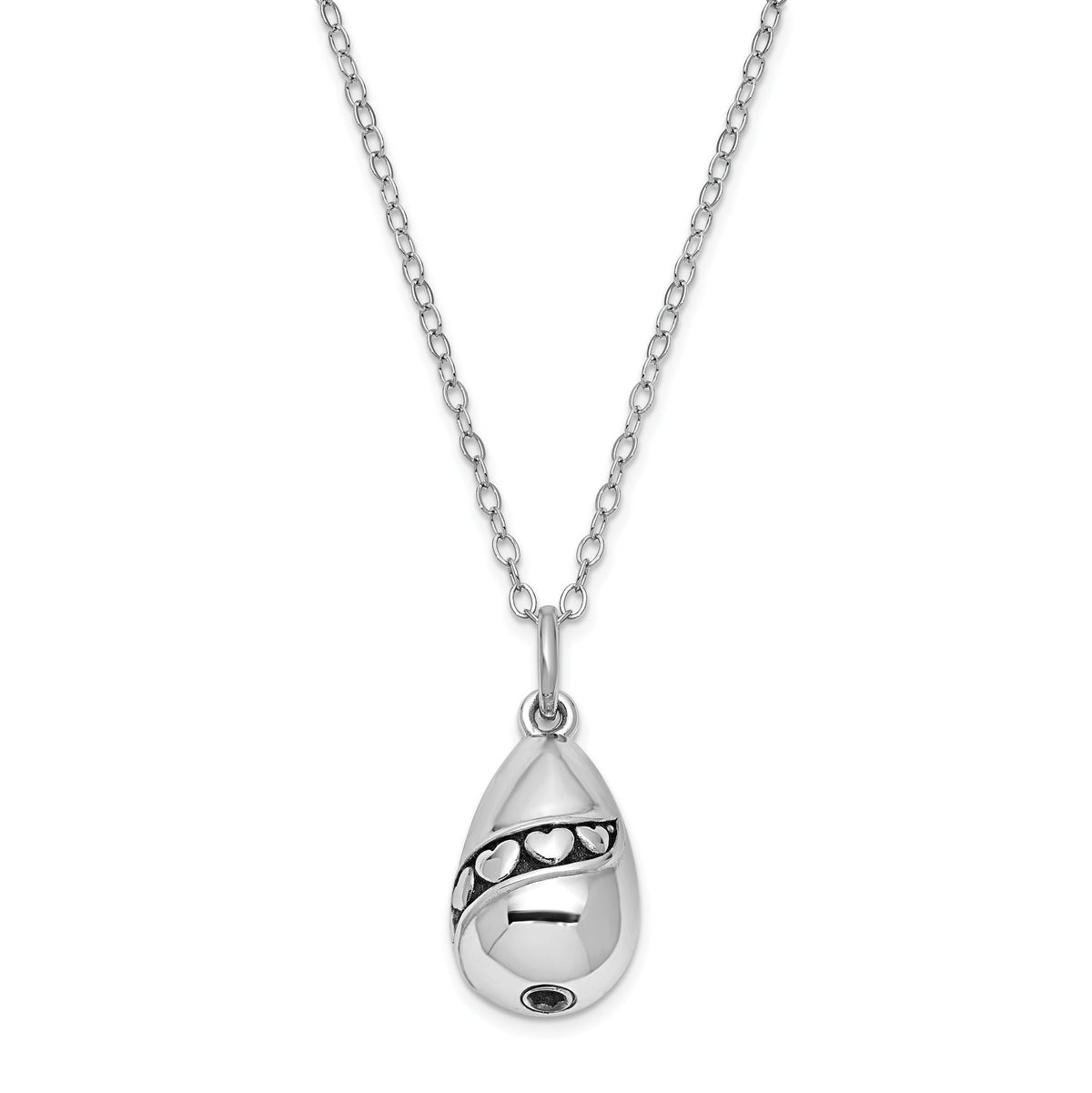 Of Love Ash Holder Necklace in Sterling Silver, Antiqued, 18 Inch - Sophia Jewelers Main image