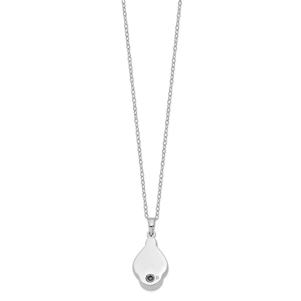 Sentimental Expressions Sterling Silver Rhodium-plated CZ Tear Of Strength Ash Holder 18 Inch Necklace