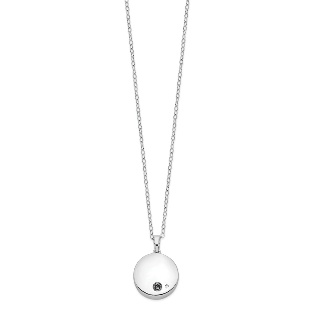 Sentimental Expressions Sterling Silver Rhodium-plated Tear in Circle Ash Holder 18 Inch Necklace