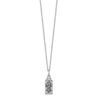 Sentimental Expressions Sterling Silver Rhodium-plated Antiqued Rectangle Box Cross Ash Holder 18 Inch Necklace