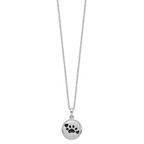 Sentimental Expressions Sterling Silver Rhodium-plated Enameled Paw Print Ash Holder 18 Inch Necklace