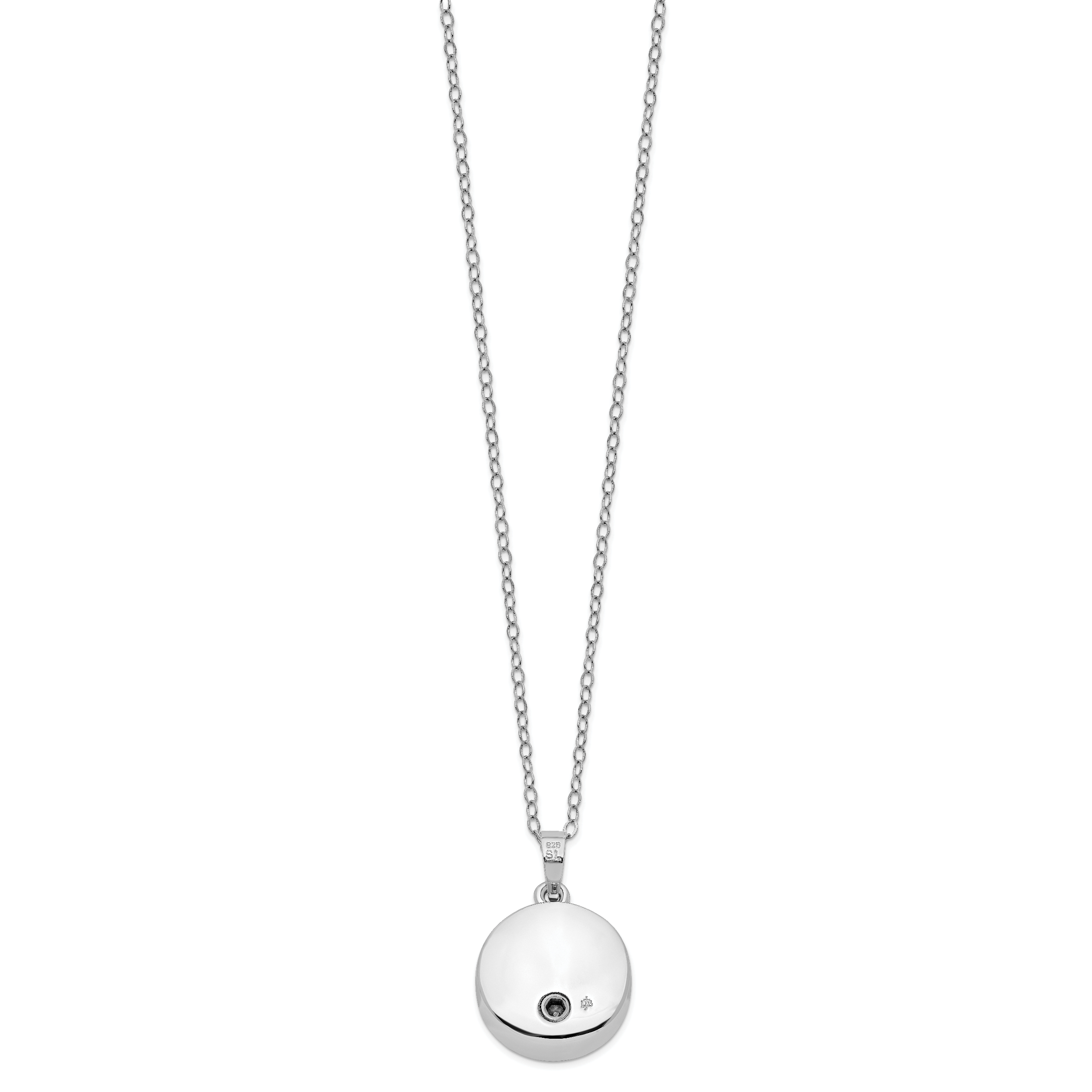 Sentimental Expressions Sterling Silver Rhodium-plated Enameled Paw Print Ash Holder 18 Inch Necklace