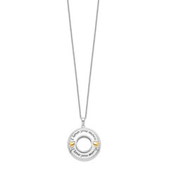 Sentimental Expressions Sterling Silver Gold-plated Antiqued CZ I Love You More 18in. Necklace