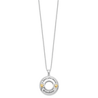 Sentimental Expressions Sterling Silver Gold-plated Antique CZ I Love You More Grandma 18in Necklace