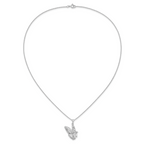 Sentimental Expressions Sterling Silver Rhodium-plated CZ Never Give Up Butterfly 18in. Necklace